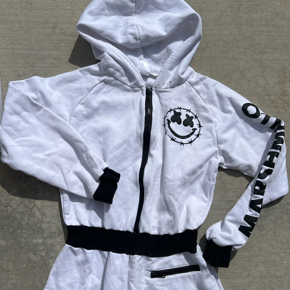 Halloween DJ marshmallow kids one piece romper & mask